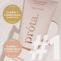Próta Hydrating Prebiotic-Rich Face Mask with Squalane – Award-winning microbiome skincare product. Clean + Conscious Awards 2024 Gold Winner and Editor’s Choice for best face mask. Nourishing skincare for a radiant, balanced complexion.