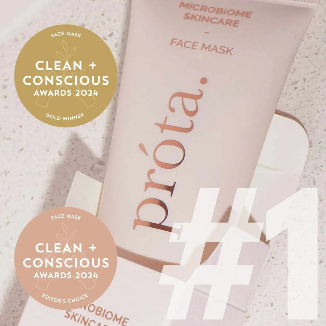 Próta Hydrating Prebiotic-Rich Face Mask with Squalane – Award-winning microbiome skincare product. Clean + Conscious Awards 2024 Gold Winner and Editor’s Choice for best face mask. Nourishing skincare for a radiant, balanced complexion.